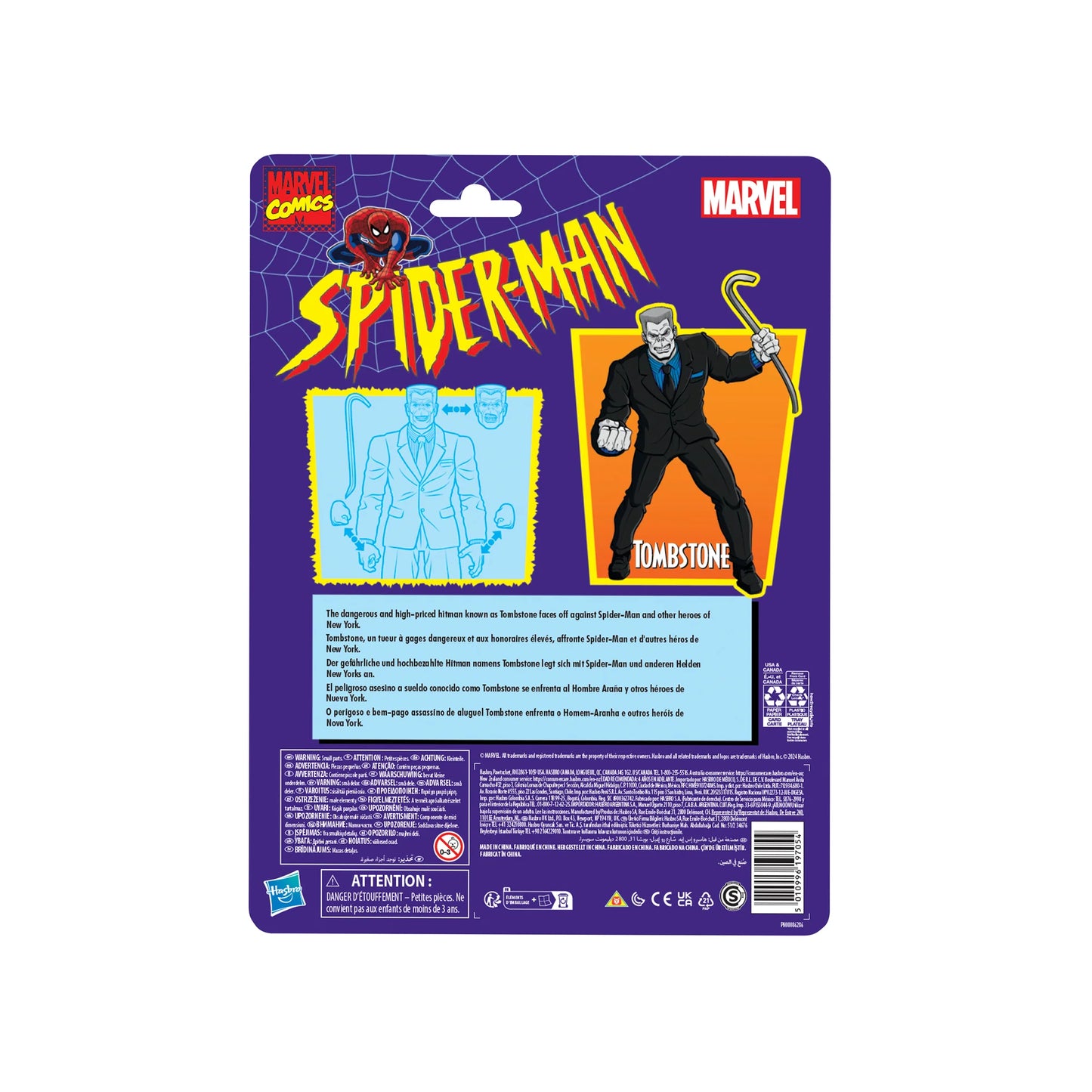 Marvel Legends 6 Inch Spider-Man Retro Action Figure Wave 4 - Tombstone Hasbro